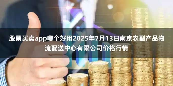 股票买卖app哪个好用2025年7月13日南京农副产品物流配送中心有限公司价格行情